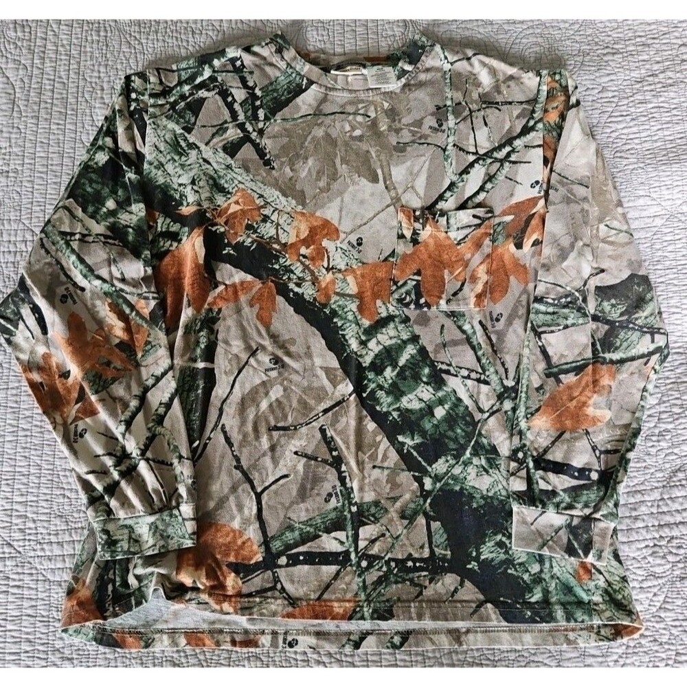 Outfitters Ridge Camo Shirt Mens XL Fusion 3D Outdoor Hunting Long Slv Tee